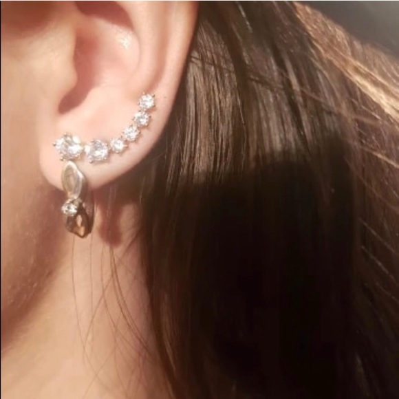 Cubic Zirconia Ear Climber Earrings - Picture 3 of 3
